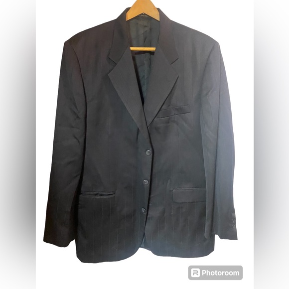 Millienium button Men’s black suit coat jacket 42 striped nwot blazer in USA - Picture 1 of 7